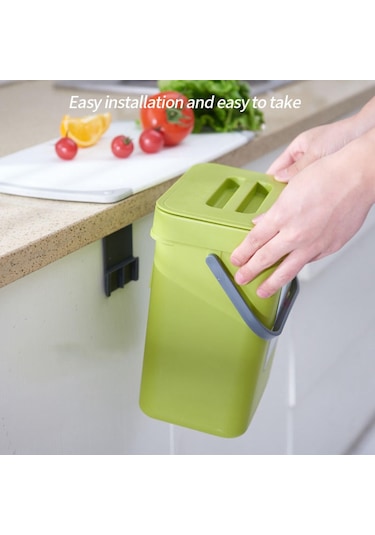 Suntek Modern Atık Çöp Kutusu Duvara Monte Ofis Yeşil-3l-orta Yeşil