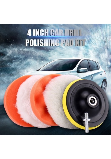 Padalink 6'li Araç Cila Seti - 4" Sünger & Yün Pedler + Matkap Adaptörü 120g