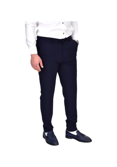 Erkek Beli Lastikli Jogger Pantolon Regular Fit Bgl-st04328 Lacivert