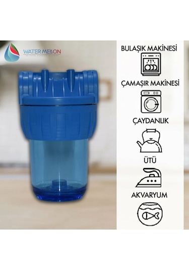 WaterMelon 5 Inç Daire Bina Sayaç Girişi Pas Çamur Kireç Önleyici Su Arıtma 1 Mikron Sediment Filtre