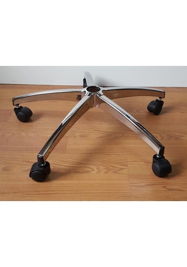 Kamusalmarket Oyuncu Koltuğu Krom Yıldız Ayak Tekerlekli Çap 64 Cm 150 Kg