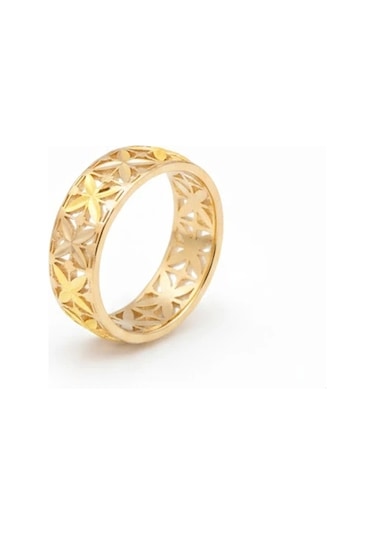 14 Ayar Altın Çiçek Desenli Yüzük 661 Gold