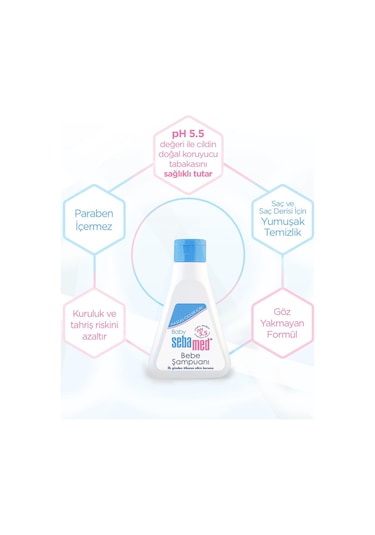 Baby PH 5.5 Göz Yakmayan Formül Nemlendirici Etkili Papatya Özütlü Bebek Şampuanı 250 ML