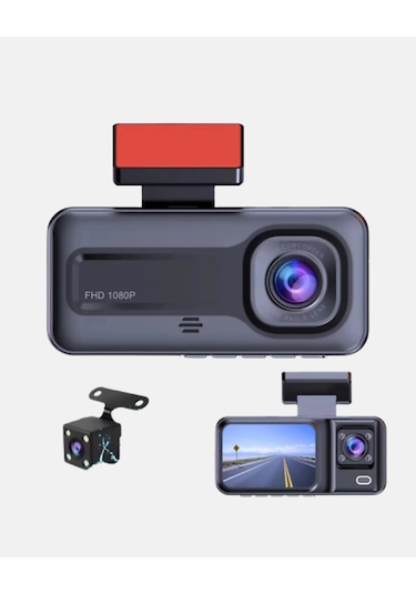 Bay Full Hd Üç Kameralı Araç Kamerası G-sensörlü Ve Gece Görüşlü Najmaddin 52039712
