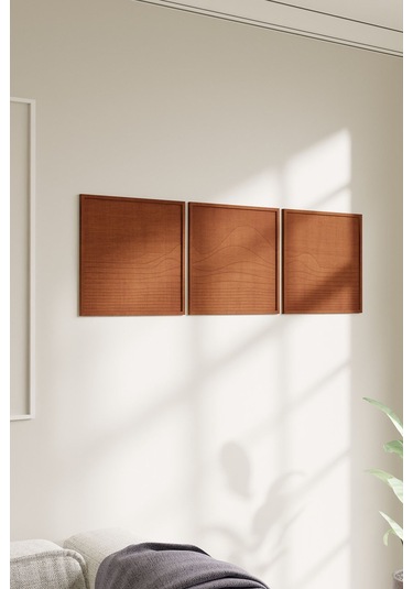 Dekoratif 3 Parçalı Modern Ahşap Tablo