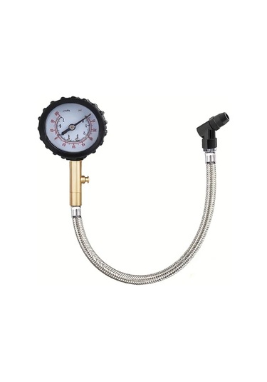 Boatshop1 Qc-15 Yüksek Hassasiyetli Lastik Basınç Ölçer Esnek Hortum Ve Analog Kadran İle Tüm Lastik Tipleri İçin Dayanıklı Ergonomik Tasarım