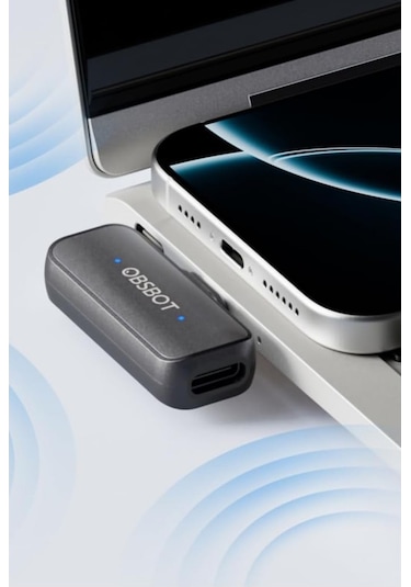 Obsbot Vox Kablosuz Dual Lavalier Mikrofon 300m, 48khz/24-bıt, Usb-c Gri