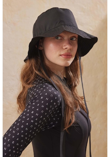 Manuka Bağlamalı Bucket Kadın Şapka - Siyah