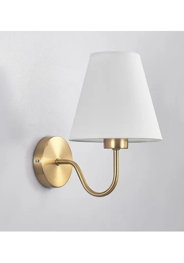 Burenze Duvar Aplik Eksitme Gold Gövde Beyaz Abajur