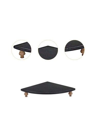 Suntek Tezgah Üstü Mutfak Parfümü Için Ahşap Köşe Raf Siyah