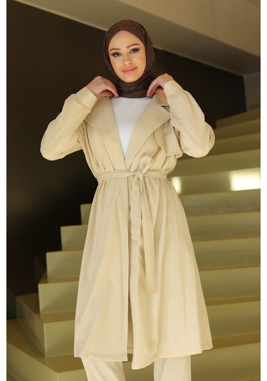 Ay Parça Detaylı Takım Bej Bej