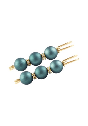 Magideal Suntek Yuvarlak Boncuklar Çengelli İğne Broş Açık Mavi