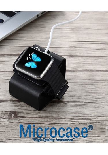 iOS Uyumlu Watch Seri 6 44 Mm Için Alüminyum Şarj Standı - Siyah (473995957)