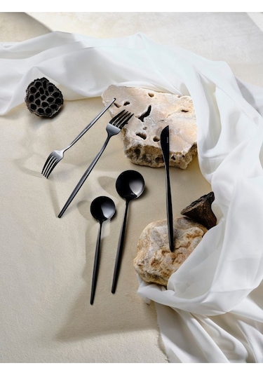 Karaca  Orion 30 Parça 6 Kişilik Çatal Kaşık Bıçak Takımı Black