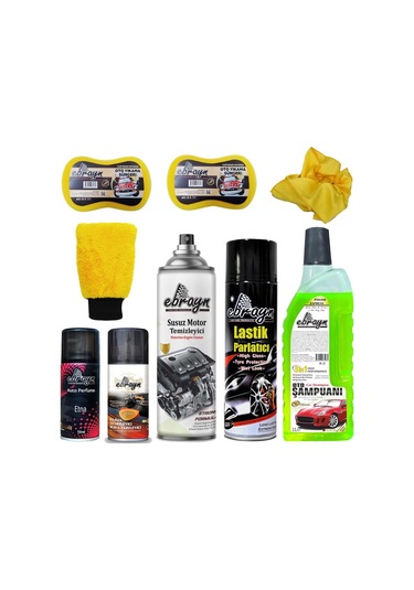 Oto Yıkama Seti Ebrayn Paket İçeriği Açıklamada Mevcuttur 9 Prç