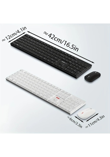 Techbloom Lenovo Kablosuz Klavye Ve Fare Seti Classic Black Hafif Taşınabilir Ofis Dizüstü Tablet 105 Tuş Diğer