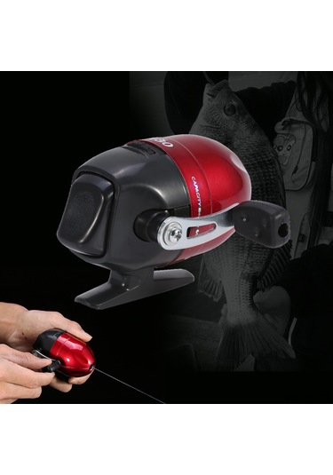 Qingmipy Kırmızı Tam Kapalı Küresel Balık Makinesi - Dayanıklı Malzeme, Hızlı Tuş Kontrolü, İp Kaybı Önleyici, Hafif Ve Taşınabilir