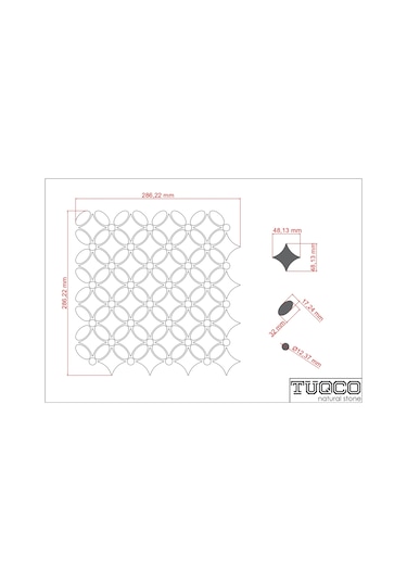 Tuqco Doğaltaş Flower Muğla B. -Gümüş Eskitme Mermer Mozaik