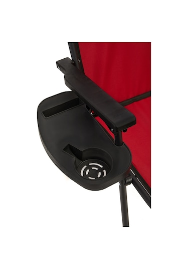 Natura 4 Adet Kamp Sandalyesi Oval Bardaklık Kırmızı + MDF Masa Kırmızı