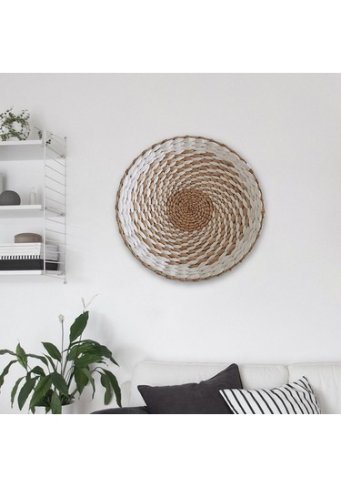 Suntek Magideal Dokuma Sepet Duvar Dekoru Fuaye Veranda Çiftlik Beyaz-30cm