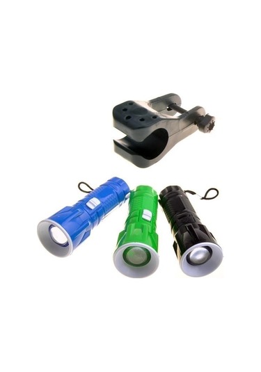 Sıladanal Pilli Zoomlu Ledli Bisiklet Ön Farı El Feneri Aydınlatma Lambası Siyah