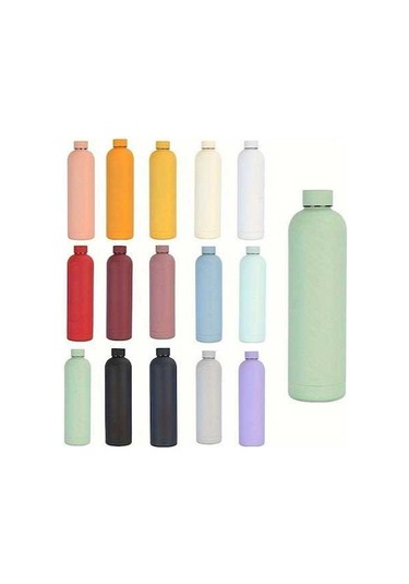 Besthome1 1000ml Düz Renk Termos, Seyahat Termosları, Sıcak Soğuk İçecekler İçin Yeşil Yalıtımlı Şişeler Yeşil