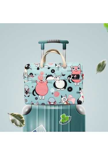 Prestigegoods Pamukkale Çizgi Film Çapraz Dizüstü Çanta - Nefes Alabilir, Su Geçirmez Çok Renkli