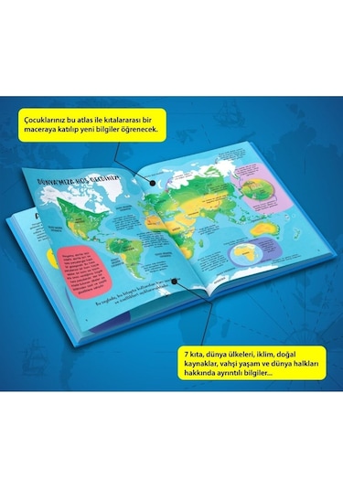 Eğlenceli Çocuk Atlası (dev Boy, Karton Kapak, Renkli, Eğlenceli, Eğitici)