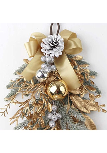 Gajeena Altın Renkli 55cm Yarıçaplı Noel Çiteleri, Kış Festivalleri İçin Kapı/pencere Dekorasyon Aksesuarı 188g Ağırlık