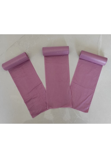 Pembe Çöp Poşeti 50x60 Cm 15'li Rulo, 5 Rulo 75 Adet