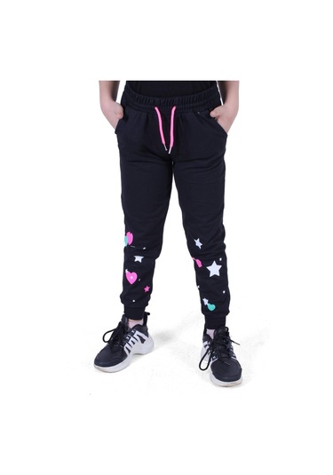 3'lü Karışık Paris Model Kız Çocuk Siyah-antrasit Eşofman Altı Siyah - Antrasit