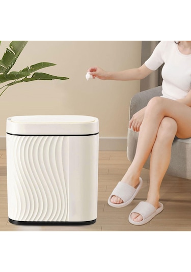 Suntek Magideal Ev Ofis Tuvalet Için Akıllı Çöp Kutusu Bej