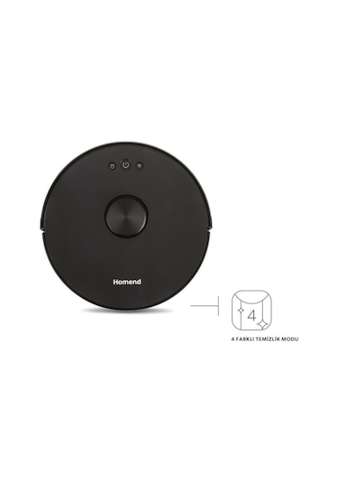 Homend Alex Laser 1282H Moplu ve Haritalamalı Akıllı Robot Süpürge 2023 Model Siyah