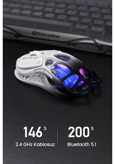 Gravastar Mercury M1 Pro Kablosuz 26000 Dpı Oyun Mouse