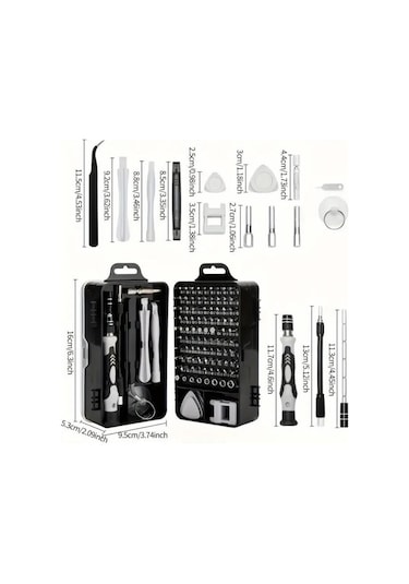 115 Parça Bilgisayar Gözlük Saat Telefon Tamir Tornavida Seti Kutulu