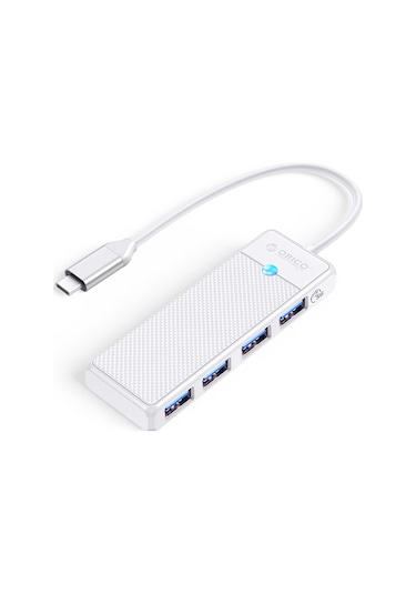 Orico PAPW4A-C3-015-WH 4 Portlu Type-C to USB 3.0 Yüksek Hızlı 5 Gbps HUB Çoklayıcı Beyaz