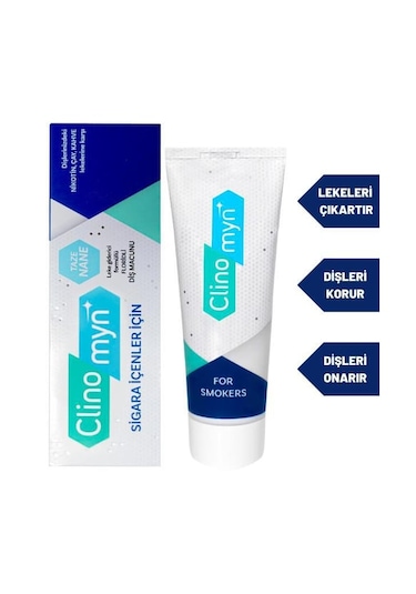 Clinomyn Smokers Sigara İçenler için Diş Beyazlatan Diş Macunu 75 ML x 3