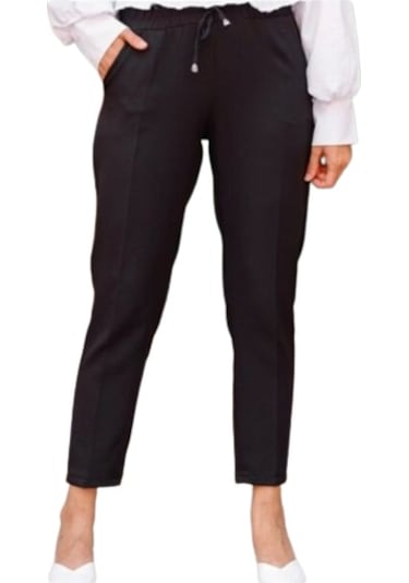 Kadın Scuba Pantolon Dar Paça Siyah