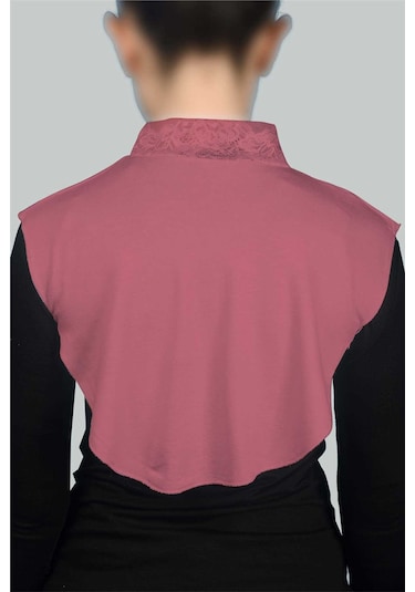 Altobeh Kadın Penye Tesettür Daire Yakalı Dantelli Boyunluk - Gül Kurusu Gülkurusu