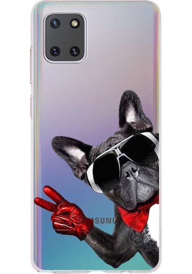 Samsung Galaxy Note 10 Lite İle Uyumlu Köpek 2 Kamera Korumalı Şeffaf Kılıf Şeffaf