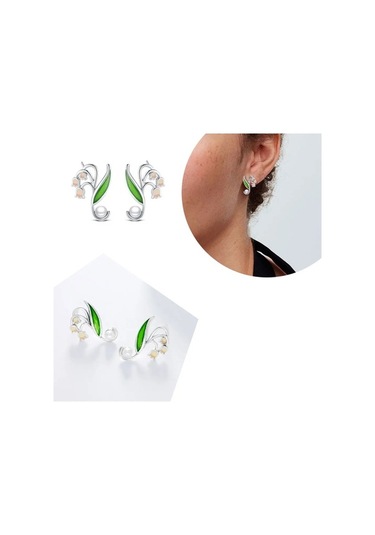 Flybuy S925 Gümüş Çember Küpe Kadın Moda Takı Çiçek Kalp Nbe0087 1.50 Cm - Gümüş Gümüş