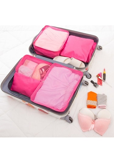 Tongxida 6'lı Set Hafif Seyahat Çantası - Sıkıştırılabilir Çamaşır Düzenleyici, Su Geçirmez Valiz Organizer Gri Gri