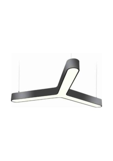 Üçgen Lineer Aydınlatma Armatür Radüslü Siyah - Beyaz 6000-6500k - Çap : Q100-50x50cm 1,5m - 48w - 6240lm Siyah