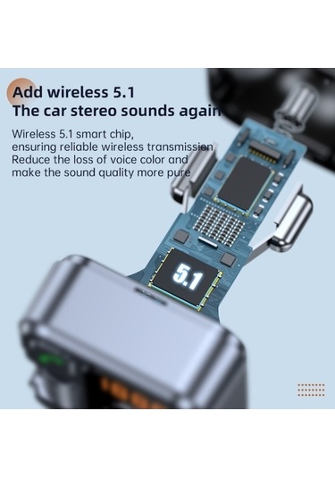 Didadodo T16 Mp3 Çalar Hızlı Şarj Cihazı Kablosuz Bluetooth 5.1 Fm Verici Eller Serbest Araç Kiti