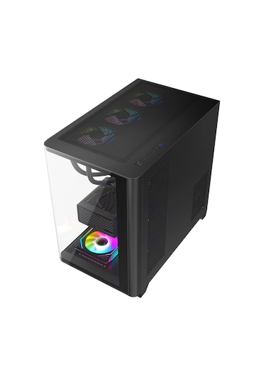 Dragos Ocean Curved Pro 750W 80+ Temperli Cam Atx Mid Tower Oyuncu Bilgisayar Kasası Siyah