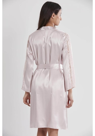 Pierre Cardin 4025 Gecelik Sabahlık Takım - Pudra Pudra