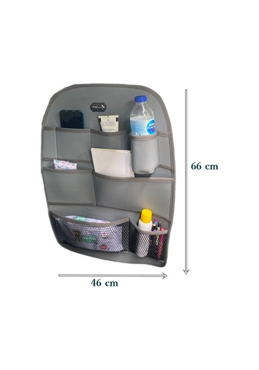 Alfa Romeo 164 Deri Koltuk Arkası Organizer Koruyucu Gri 2 Adet Fs