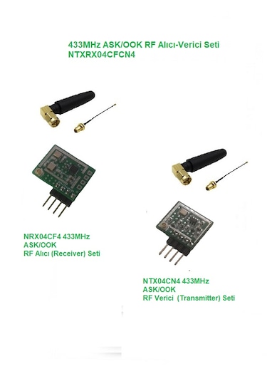 433mhz Ask/ook Rf Alıcı Verici Seti Ntxrx04cfcn4