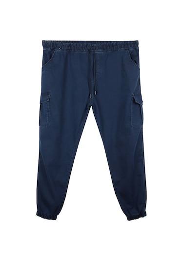 Erkek Büyük Beden 100-156 Kilo Arası İçin Uygun Kargo Cepli Jogger Kot Pantolon Lacivert