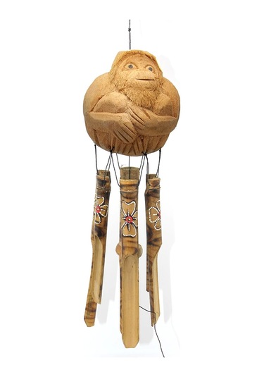 Maymunlu Bambu Rüzgar Çanı - 9076749328560ynt Çok Renkli